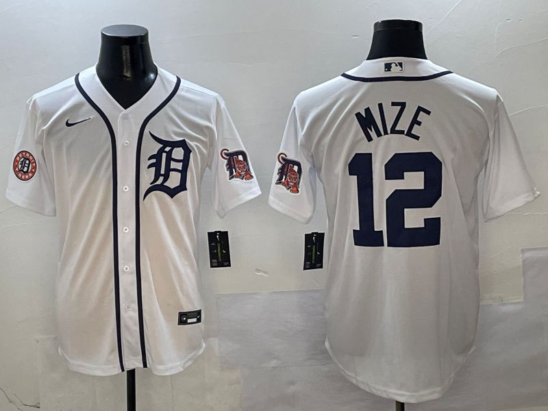 Men Detroit Tigers #12 Mize White Game 2025 Nike MLB Jersey style 5->philadelphia phillies->MLB Jersey